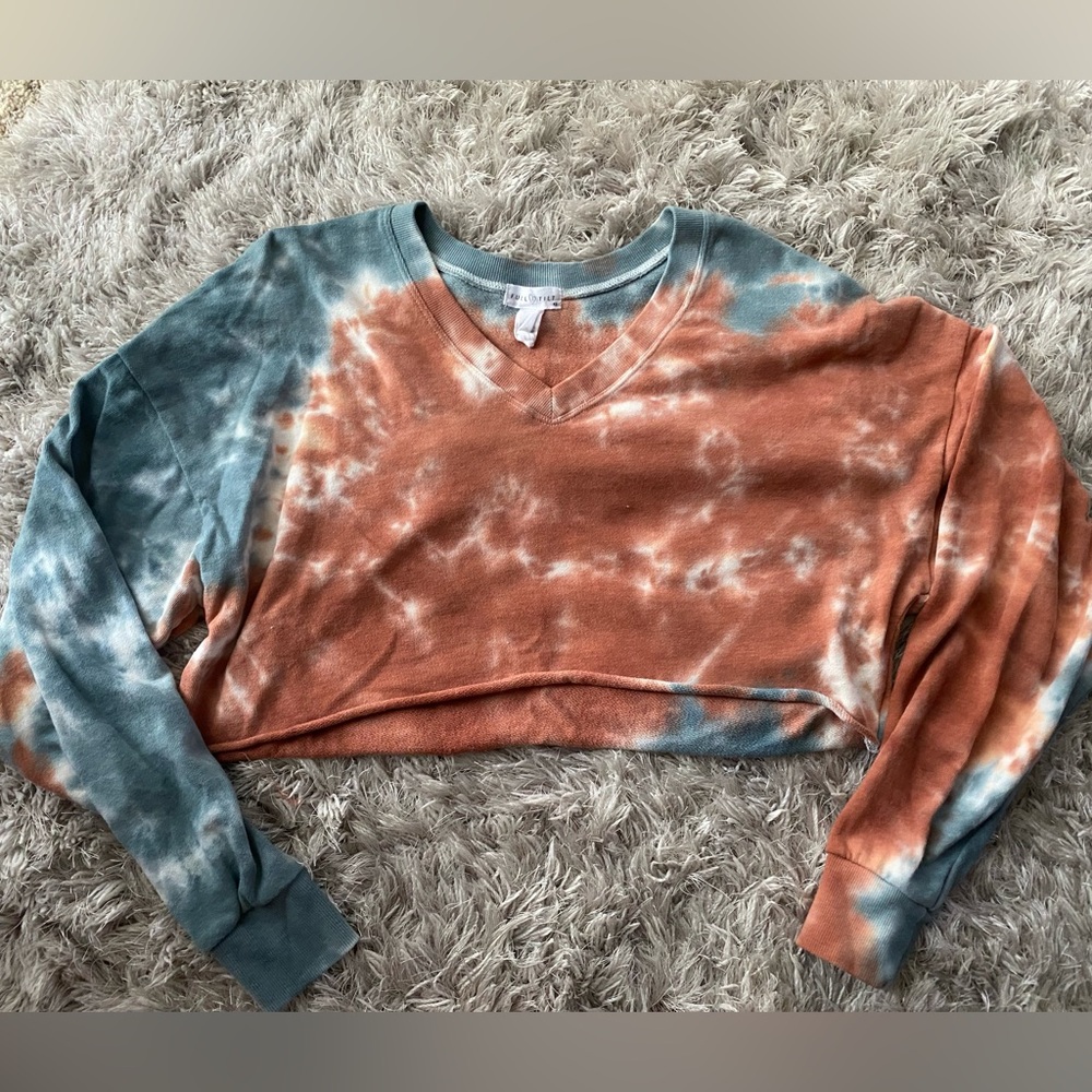 Womens vneck cropped sweatshirt